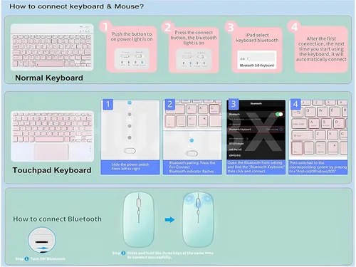 Vista 5 de Funda de teclado para Samsung Galaxy Tab A8 (2021) de 10.5 pulgadas SM-X220/X225 Tablet Teclado desmontable, funda de cuero totalmente envuelta