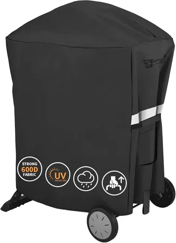 Vista 10 de GRISUN Cubierta de parrilla negra 600D para parrillas Weber de carbón de 22