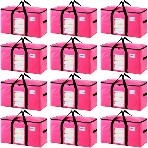 Vista 43 de TAILI - Bolsas de mudanza extra grandes, paquete de 10 bolsas negras resistentes para almacenamiento con ventana visible, asas envolventes