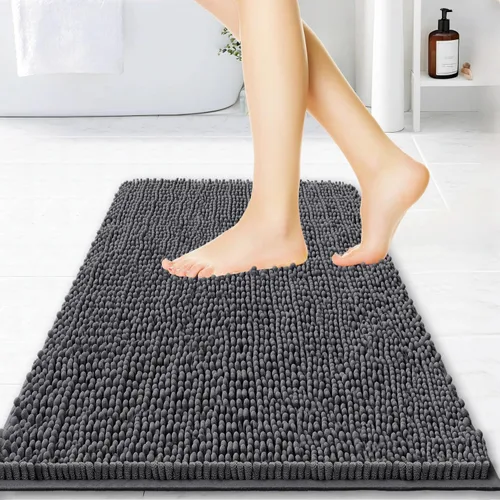 Vista 47 de BOANKODU Alfombras de Baño 47x17, Alfombras de Baño Extra Suaves y Absorbentes de Chenilla, Respaldo de PVC de Secado Rápido, Alfombras de Baño