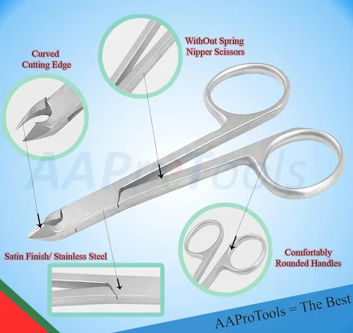 Vista 2 de Cortador de uñas, removedor de cutículas, estilo tijera, cortador de cutículas profesional de acero inoxidable, herramientas duraderas para uñas