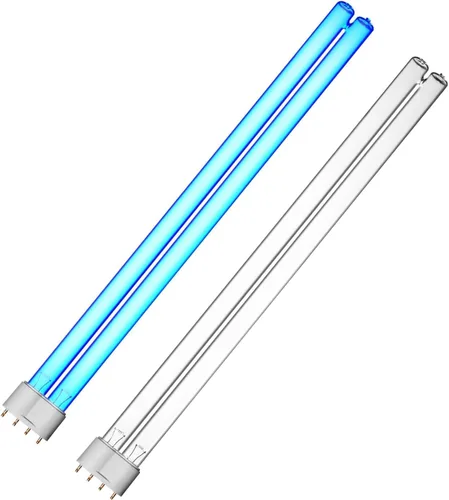 Vista 9 de coospider-repta Paquete de 2 bombillas UV de 18 vatios, bombilla de repuesto UV para clarificador de estanques para estanques al aire libre, base