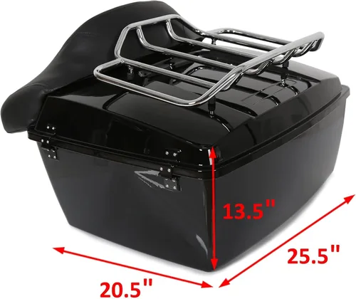 Vista 7 de ECOTRIC King Tour Pack Baúl de Equipaje con Parrilla Superior y Respaldo Compatible con Harley Touring Road King Electra Glide Road Glide Street