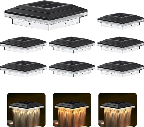 Vista 12 de Luces solares 4x4, paquete de 8 luces solares para postes de valla Blanco