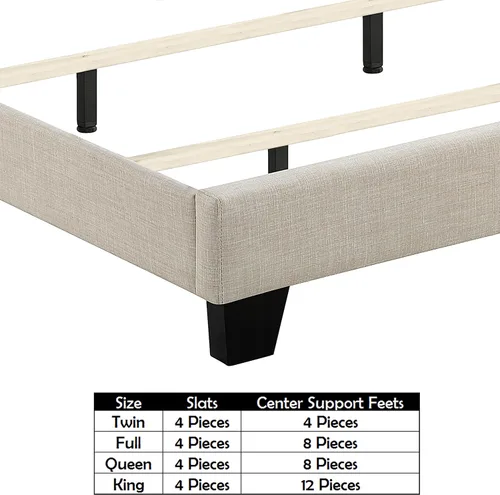 Vista 18 de Rosevera Gideon - Marco de cama tapizado de tela con cabecera ajustable, estilo Chesterfield, soporte de listones de madera, fácil montaje