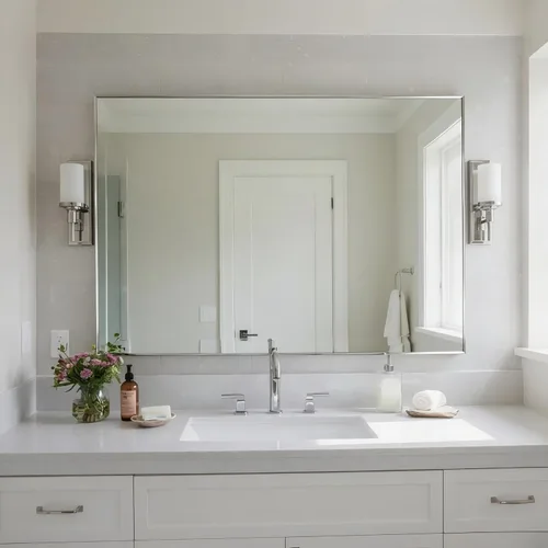 Vista 25 de 24x24 Inch Black Bathroom Mirror for Wall, Aluminum Frame Rectangle Rectangular Vanity Mirror, Modern Large for Bedroom, Living Room, Horizontal or