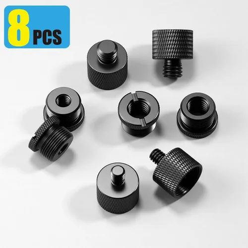 Vista 7 de Paquete de 8 adaptadores de soporte de micrófono de 5/8 hembra a 3/8 macho y 3/8 hembra a 5/8 macho, 5/8 hembra a 1/4 macho y 1/4 hembra a 5/8 macho