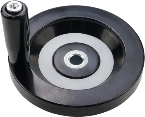 Rueda de mano acanalada trasera negra de 4.92 "/ 125 mm para