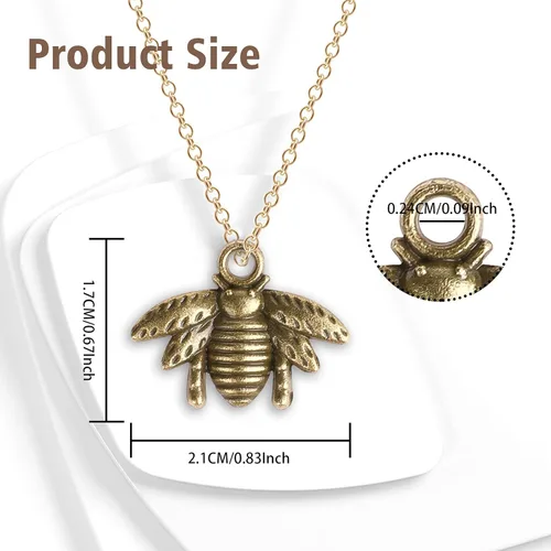 Vista 2 de QXUJI - 100 dijes de aleación de abeja para hacer joyas, dijes de abeja de metal, para collares, pulseras, aretes, accesorios de fabricación de joyas