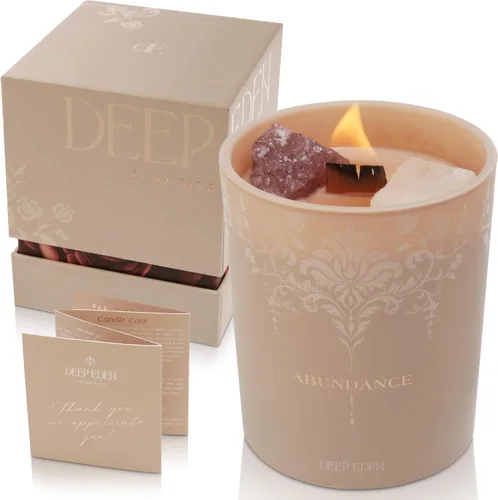 Vista 8 de Vela de cristal de lujo para mujer, vela de aromaterapia perfumada de terciopelo rosa y pachulí, vela de manifestación con cristales de fresa