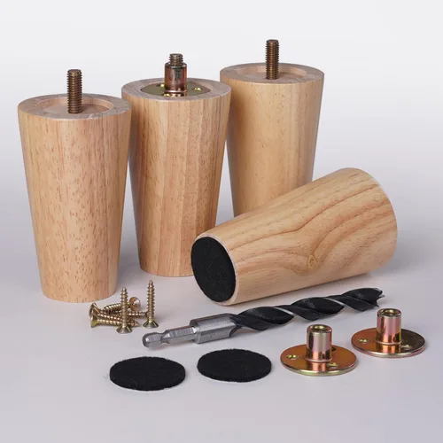Vista 8 de Generic Patas de madera de 2 pulgadas para muebles, paquete de 4 patas redondas de repuesto para mesa de café, aparador, armario, sofá, silla, mesa