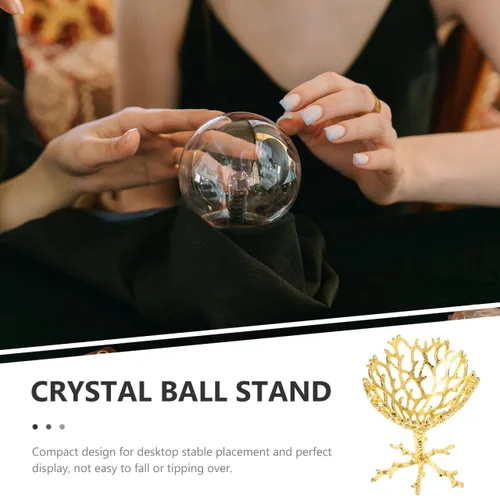 Vista 2 de FOMIYES Soporte de esfera de cristal de aleación, base de metal para nido de pájaros, para decoración del hogar, compacto y diseño para bolas