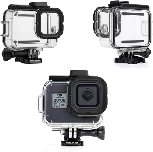 Vista 7 de Funda impermeable para GoPro Hero 8 Cámara de acción negra de 196 pies / 196.9 ft de protección subacuática accesorio de buceo para GoPro 8 negro