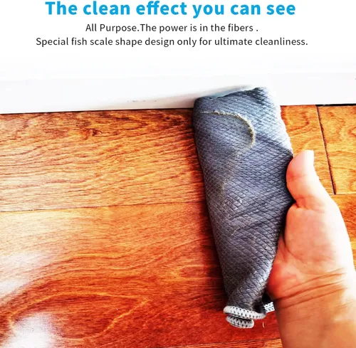Vista 4 de Paño de limpieza a nanoescala fácil de limpiar, paño de limpieza de microfibra para ventanas y vidrio, espejos sin rayas de acero inoxidable, paño