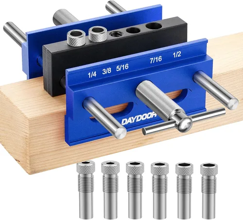 Vista 9 de DAYDOOR - Plantilla de taco autocentrante de 2.1", plantilla universal para tacos y guía de taladro para carpintería, kit completo con 6 bujes