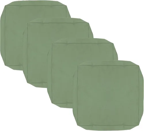 Vista 20 de Oslimea Fundas de cojín de repuesto para exteriores, 17 x 15 x 2 pulgadas, impermeables, para muebles de patio, con lazo, paquete de 2 fundas