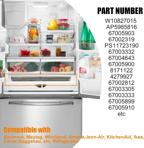 Vista 6 de W10827015 AP5985816 - Puerta de cajón de despensa para refrigerador compatible con kenmore, maytag, whirlpool, amana, Jenn-Air, KitchenAid, Ikea