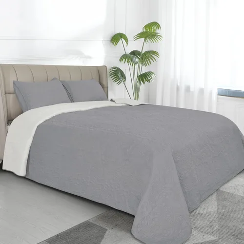 Vista 40 de Easy-Going - Juego de colcha reversible con 2 fundas de almohada, tamaño matrimonial/queen, colcha suave, resistente al agua y a las manchas