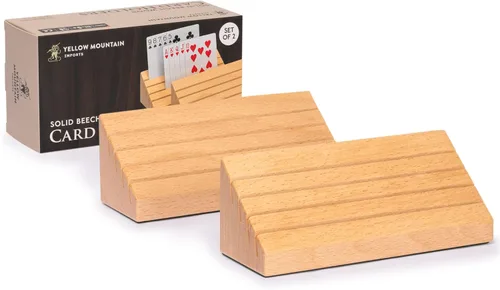 Vista 7 de Yellow Mountain Imports Juego de 2 organizadores de tarjetas de madera de haya maciza de tamaño estándar