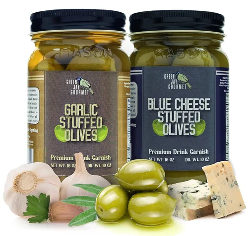 Vista 37 de Green Jay Gourmet Aceitunas Rellenas de Queso Jalapeño Jack – Aceitunas Verdes Rellenas de Queso para Guarnición de Cóctel y Tabla de Quesos
