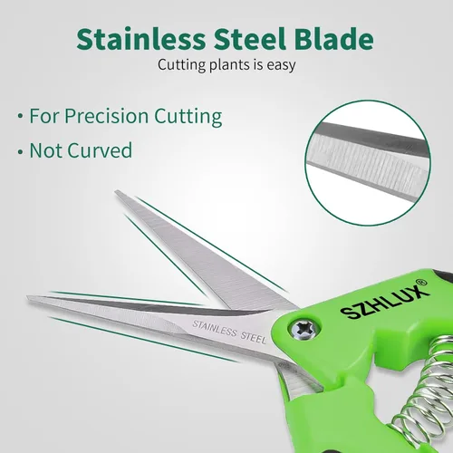 Vista 6 de SZHLUX Tijeras de jardinería de 6.5 pulgadas, tijeras de podar de mano (1, verde)