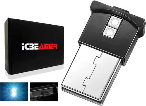 Vista 40 de ICBEAMER Smart USB 1-Paquete (Azul) Luz de Noche LED Automática Plug-in Miniatura para Coche, Van, Pickup, Camión, Interior, Maletero, Iluminación