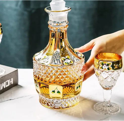 Vista 4 de Botella de vino de vidrio para whisky botella de cerveza de cristal Recipientes de cerveza de cristal Copa de vidrio Casa Bar Herramientas