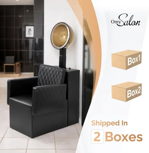 Vista 8 de OmySalon Sillas secadoras para salón, silla profesional de secador de pelo apta para secadora con capucha, asiento extra ancho, muebles