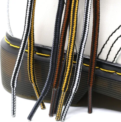 Vista 4 de DELELE - 2 pares de agujetas resistentes para botas Agujetas de Botas para Alpinismo Agujetas rayadas de dos colores para zapatos