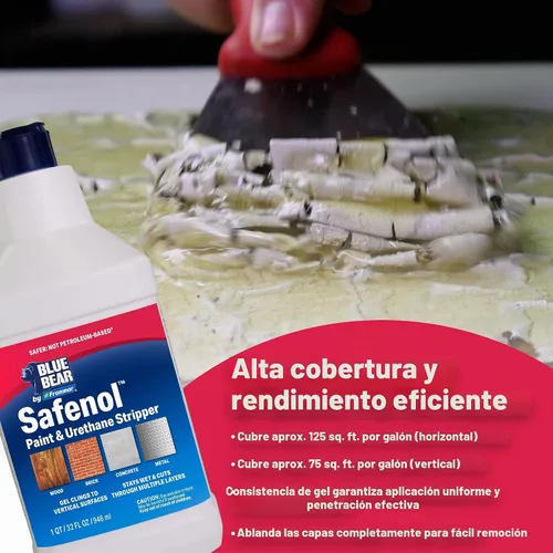 Vista 5 de Blue Bear Safenol - Gel pelador de pintura, elimina uretano y barniz 1