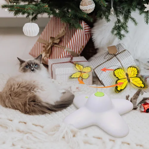 Vista 9 de AFP - Juguete interactivo para gatos, Butter-Fly interactivo para gatos de interior, juguetes para gatos de insectos, juguetes giratorios