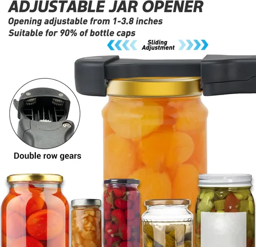 Vista 3 de 7 en 1 Abridor de Tarros, Abridor de Botellas y Abridor de Vino para Personas Mayores con Artritis, Manos Débiles, Abridor de Latas Magnético
