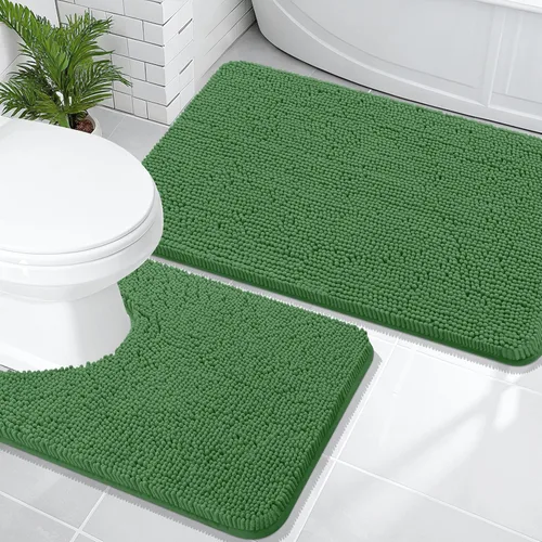 Vista 131 de OLANLY Juego de 2 alfombras de baño de felpilla suave y absorbente, antideslizantes, de secado rápido, lavables a máquina, accesorios de decoración