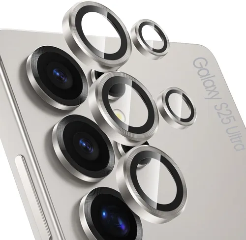 Vista 23 de Tensea Protector de lente de cámara Samsung Galaxy S22 Ultra, protector de pantalla de vidrio templado 9H, anillo individual de metal para S22 Ultra