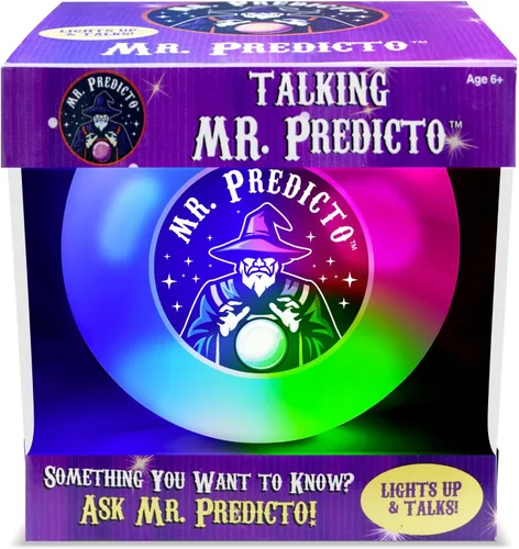 Talking Mr. Predicto Fortune Telling Ball - Ask a Question & He Speaks Your Answer Out Loud - Color Changing Plastic Crystal Ball Toy with 30+
