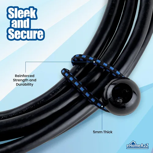 Vista 4 de EHOMEA2Z Paquete de 25 cuerdas elásticas de bolas elásticas de 6 pulgadas de diámetro para toldo, red, postes, jardín, herramientas, cables, cable