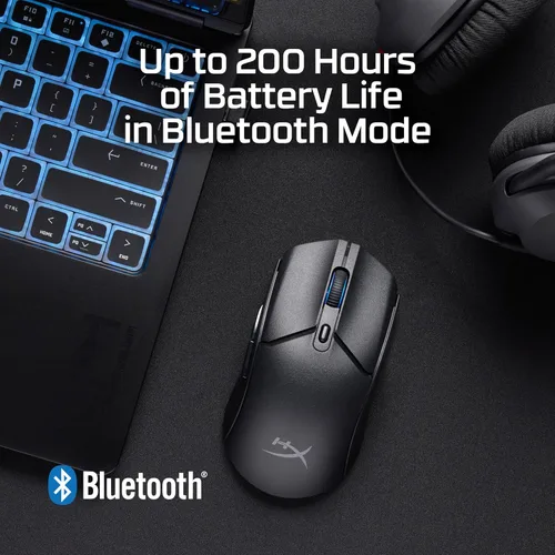 Vista 5 de HyperX Pulsefire Haste 2 Core inalámbrico – Ratón para juegos para PC, larga duración de batería, ligero, sensor Core personalizado, doble Negro