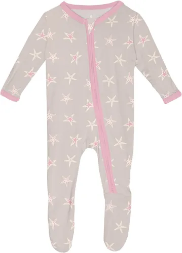 Vista 33 de KicKee Baby & Toddler - Pijama de viscosa ultrasuave de bambú con patas abatibles y puños