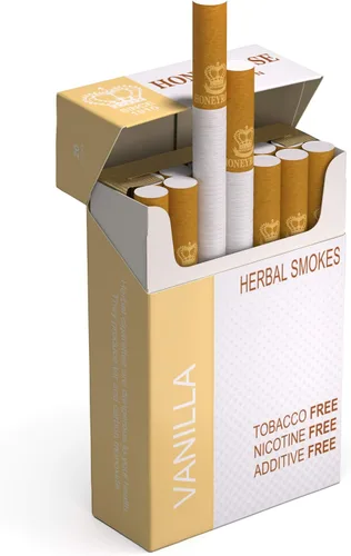 Vista 2 de Honeyrose Cigarrillo de hierbas de vainilla y fresa, libre de tabaco y nicotina, cigarrillos de utilería, humos de hierbas, dejar de fumar, todo