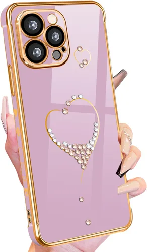 Vista 10 de Petitian Funda para iPhone 14 Pro Max, diseño de diente de león con purpurina para mujeres y niñas, para iPhone 14 Pro Max, cubierta femenina