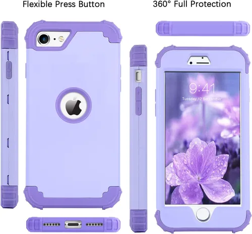 Vista 7 de BENTOBEN Funda para iPhone SE 2022 y iPhone SE 2020, resistente 3 en 1, cuerpo completo, resistente, a prueba de golpes, híbrida de policarbonato