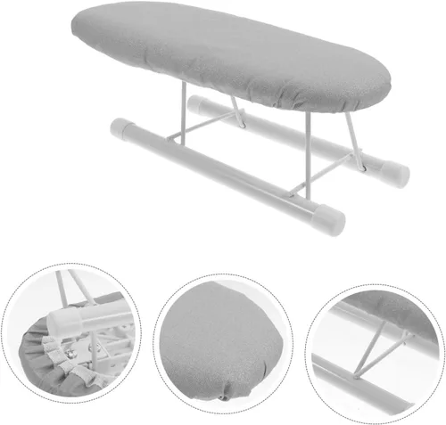Vista 9 de MERRYHAPY Tabla de planchar plegable con soporte de hierro, tabla de planchar portátil con cubierta resistente al calor, pequeña tabla de planchar