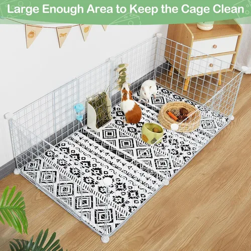 Vista 3 de 2 paquetes de ropa de cama para cobayas, forro lavable para jaula de conejillos reutilizable, impermeable, almohadillas superabsorbentes para orina