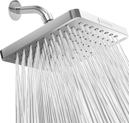 Vista 24 de SparkPod Cabezal de ducha – Lluvia de alta presión – Diseño de lujo de alta calidad – Reemplazo ajustable fácil de limpiar para tus cabezales