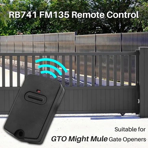 Vista 2 de El control remoto mejorado RB741 FM135 funciona para GTO Mighty Mule Gate Opener Transmisor Control, Reemplazar # RB742, RB743, RB744, FM135