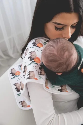 Vista 7 de Copper Pearl Paños Premium para Eructos de Bebé - Paquete de 3 Paños Grandes de Algodón para Eructos, Trapos Extra Suaves para Regurgitación con 3