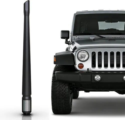 Vista 32 de TEKK Carbon Fiber Short Antenna Compatible with 2006 to 2026 Silverado 1500 / GMC Sierra 1500/7.9 Inches Premium Flexible Rubber/Designed for