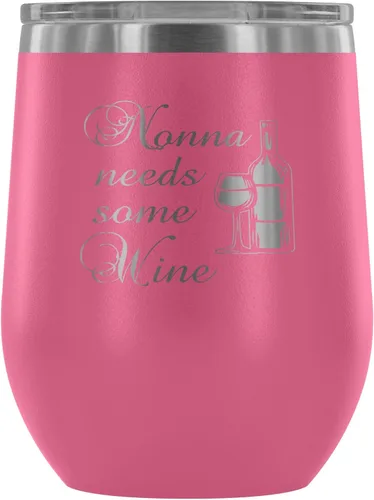 Vista 8 de Nonna Needs Some Wine - Vaso de vino aislado con tapa, vaso de vino de acero inoxidable sin tallo de 12 onzas, taza de viaje aislada al vacío