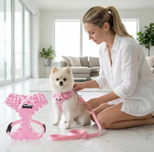 Vista 4 de SuperBuddy Arnés para perro de malla suave mejorado, arneses súper transpirables y ligeros para mascotas, para cachorros y perros al aire libre