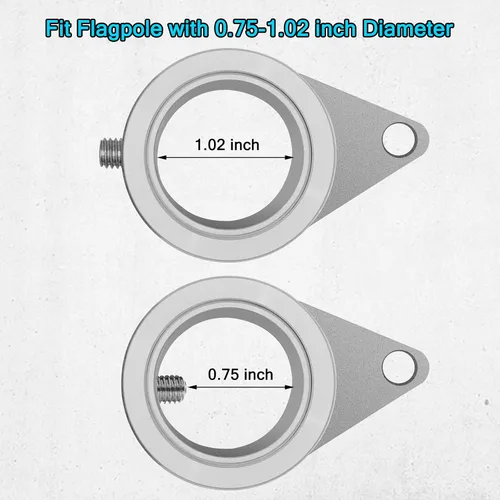 Vista 5 de Anillos de asta de bandera, anillos de aleación de aluminio, anillo de montaje antienvoltura giratorio de 360°, clips giratorios con mosquetón